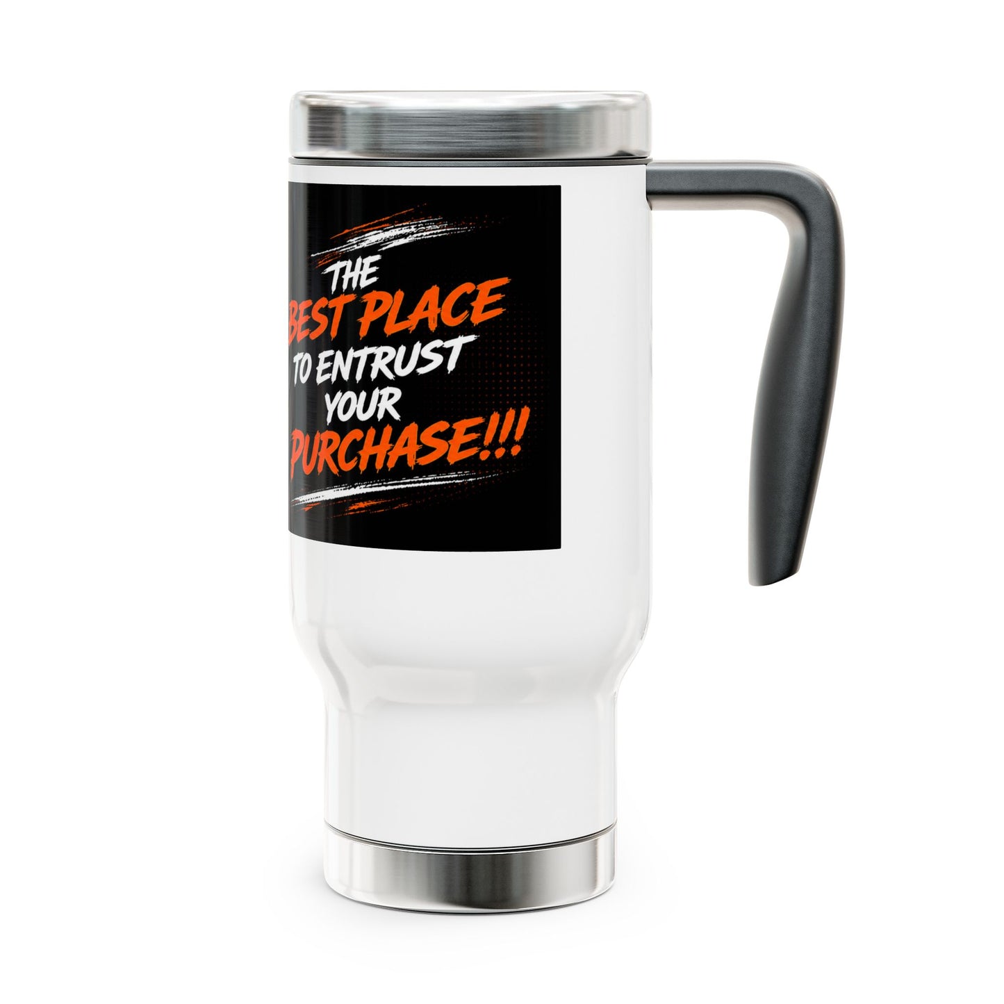 Merch Wars Product 017 Stainless Steel Travel Mug — 14oz Insulated Handle Tumbler by Glory to Lord
