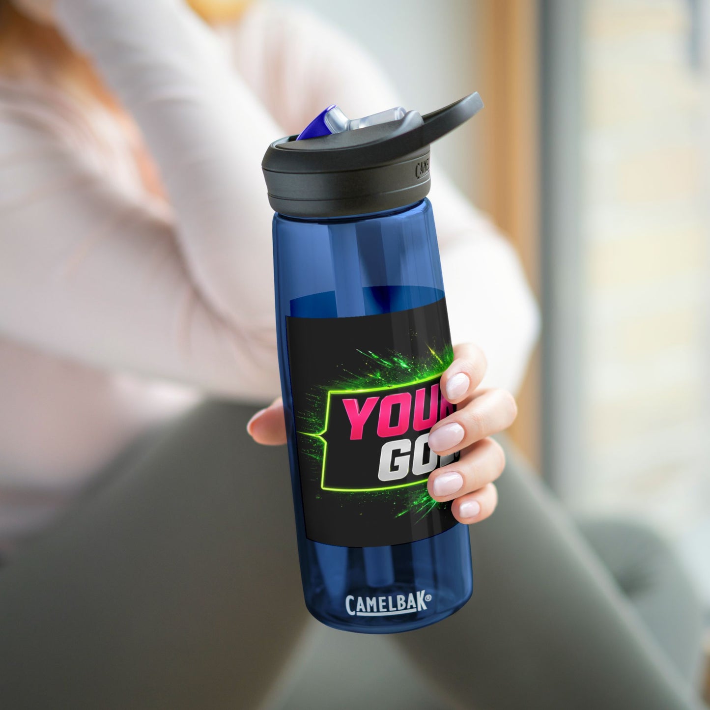Template Merch Wars Product #025 Custom CamelBak Eddy® Water Bottle — Neon Graphic Design (20oz/25oz)