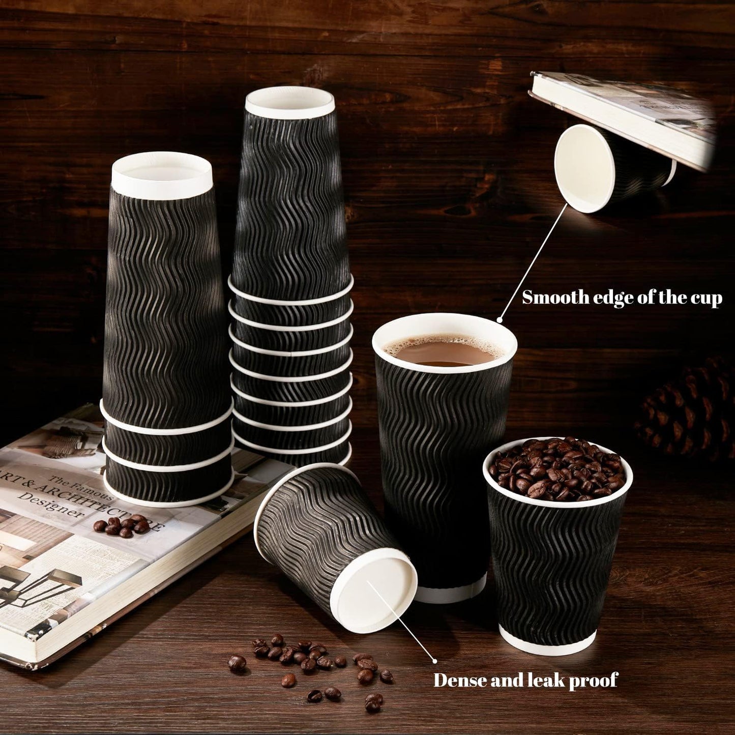Disposable Insulated Corrugated Paper Cup, 8oz, 120-Pack ($0.18/Unit)