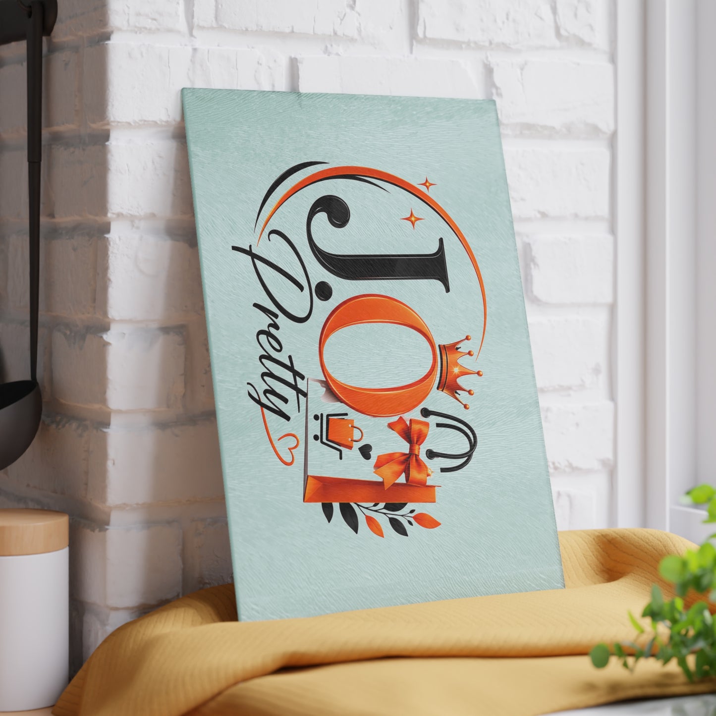 Merch Wars Product #038 : Custom Graphic Glass Cutting Board by Mme Odneus