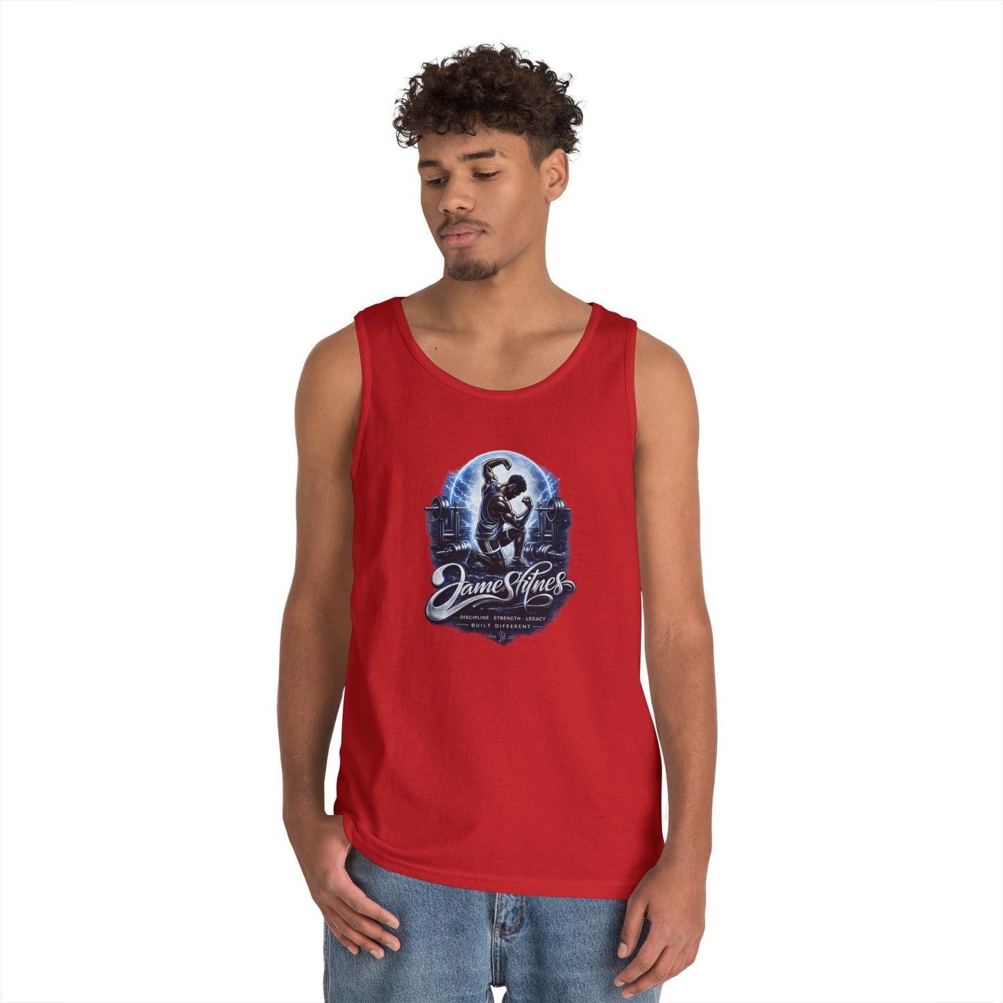 Merch Wars Product 006 Tank Top / Gildan 5200/ Size: 3000X3413 px by James Fitness