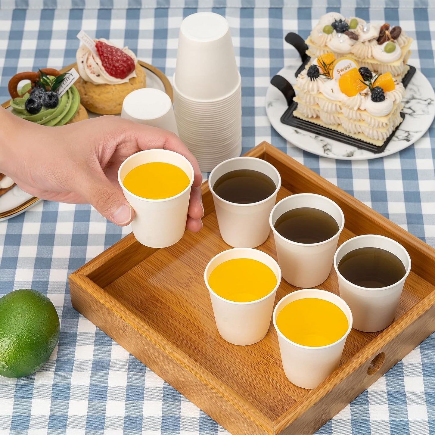 Disposable Paper Coffee Cups with Lids, 3oz 100-pack ($0.10/Unit)