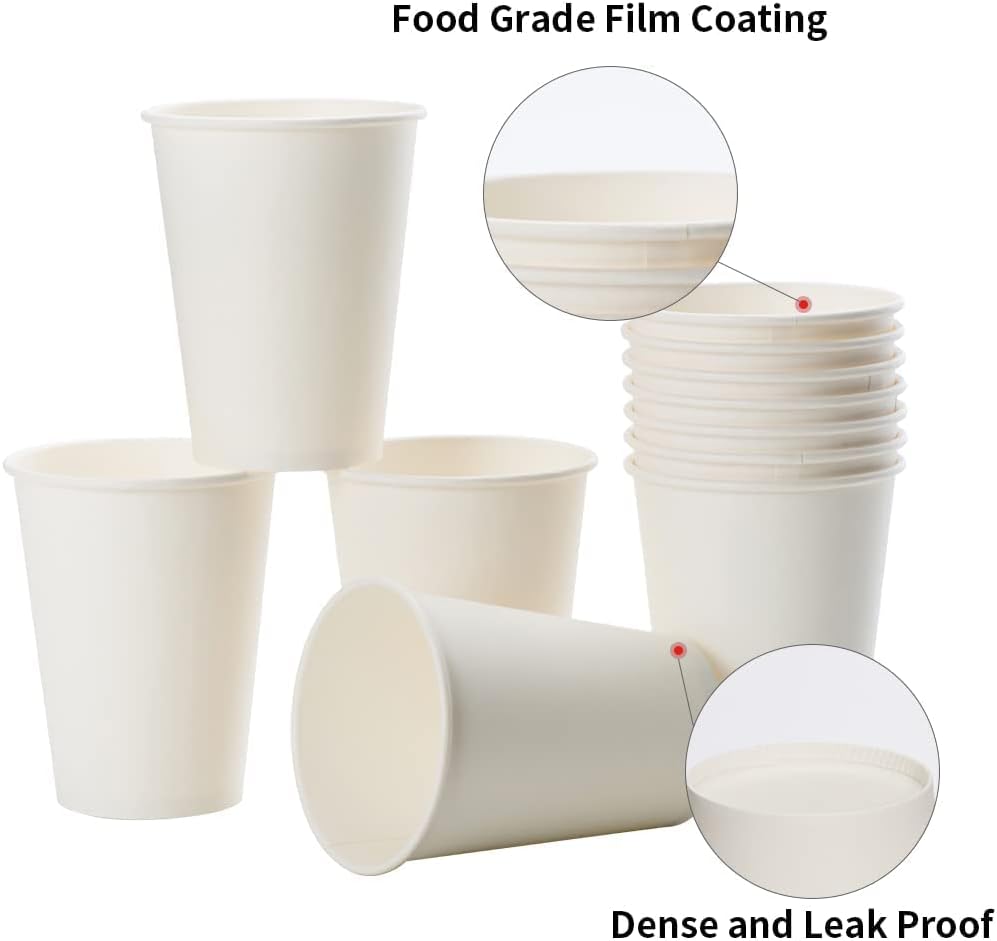 Disposable Paper Coffee Cups with Lids, 8oz 100-Pack ($0.16/Unit)