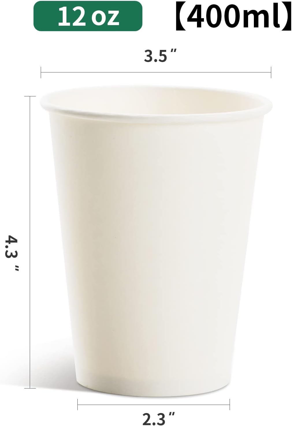 Disposable Paper Coffee Cups with Lids, 12 oz, 100-Pack ($0.17/Unit)