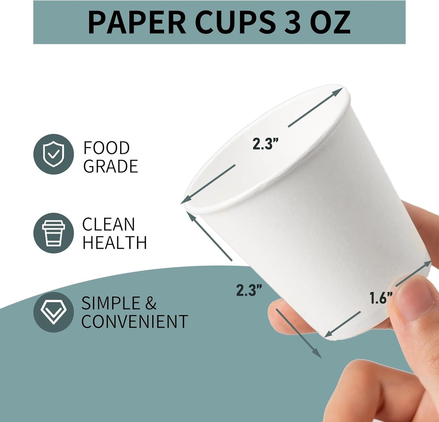 Disposable Paper Coffee Cups with Lids, 3oz 100-pack ($0.10/Unit)