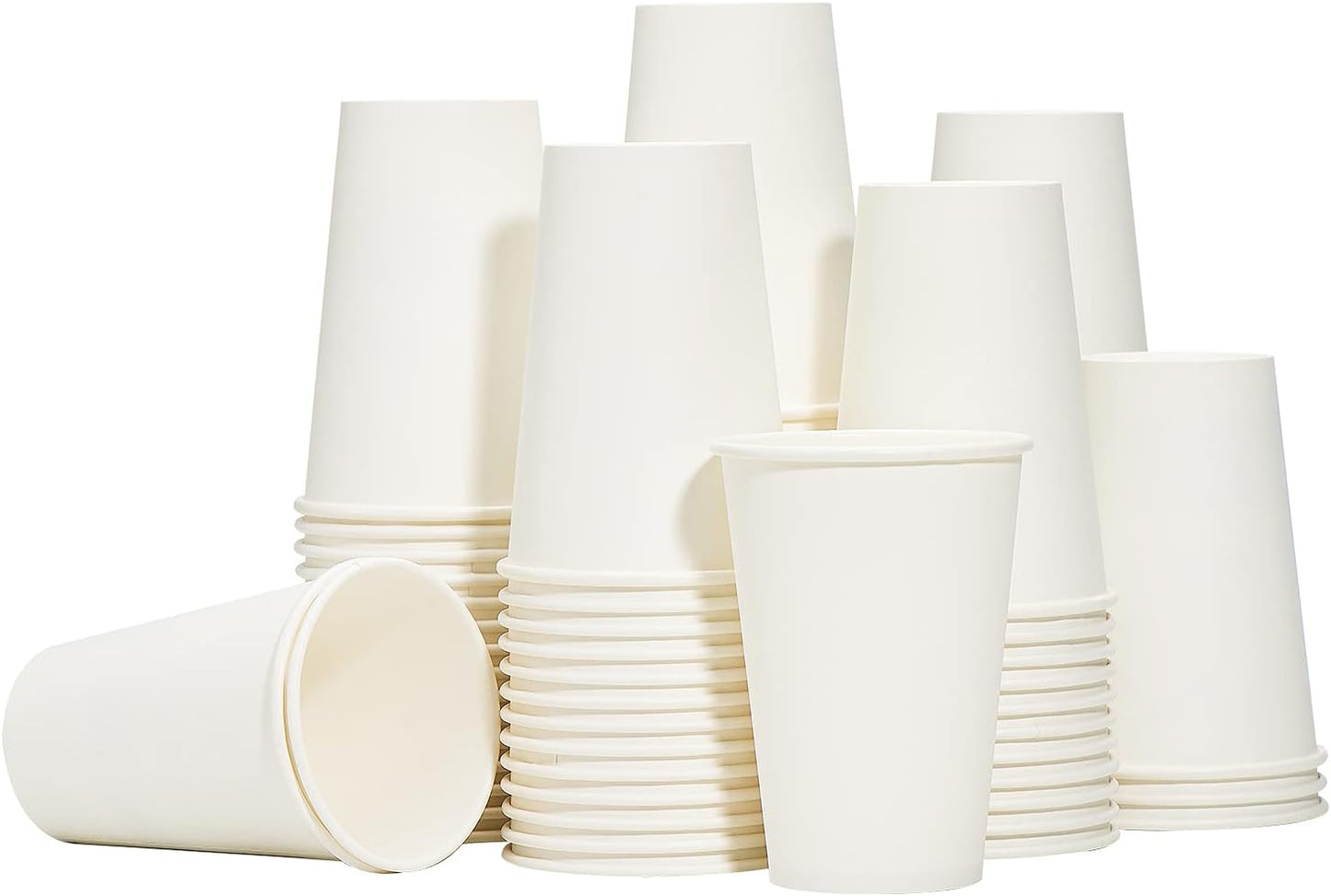 Disposable Paper Coffee Cups with Lids, 8oz 100-Pack ($0.16/Unit)