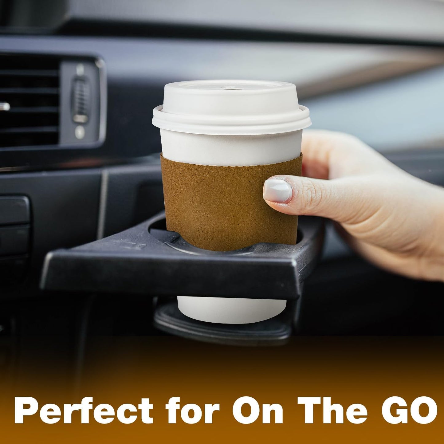 100x Leak-Proof Coffee/ Tea/ Hot Chocolate Cups with Lids and Sleeves