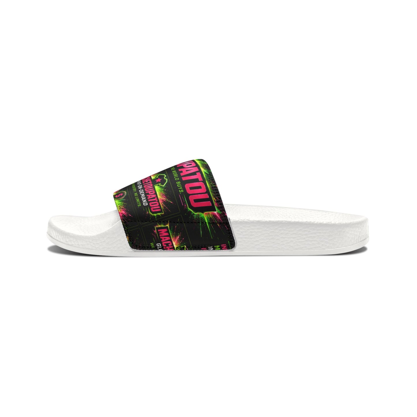 Template Merch Wars Product 003 : Men's Removable-Strap Slide Sandals — Custom Graphic Strap Comfort