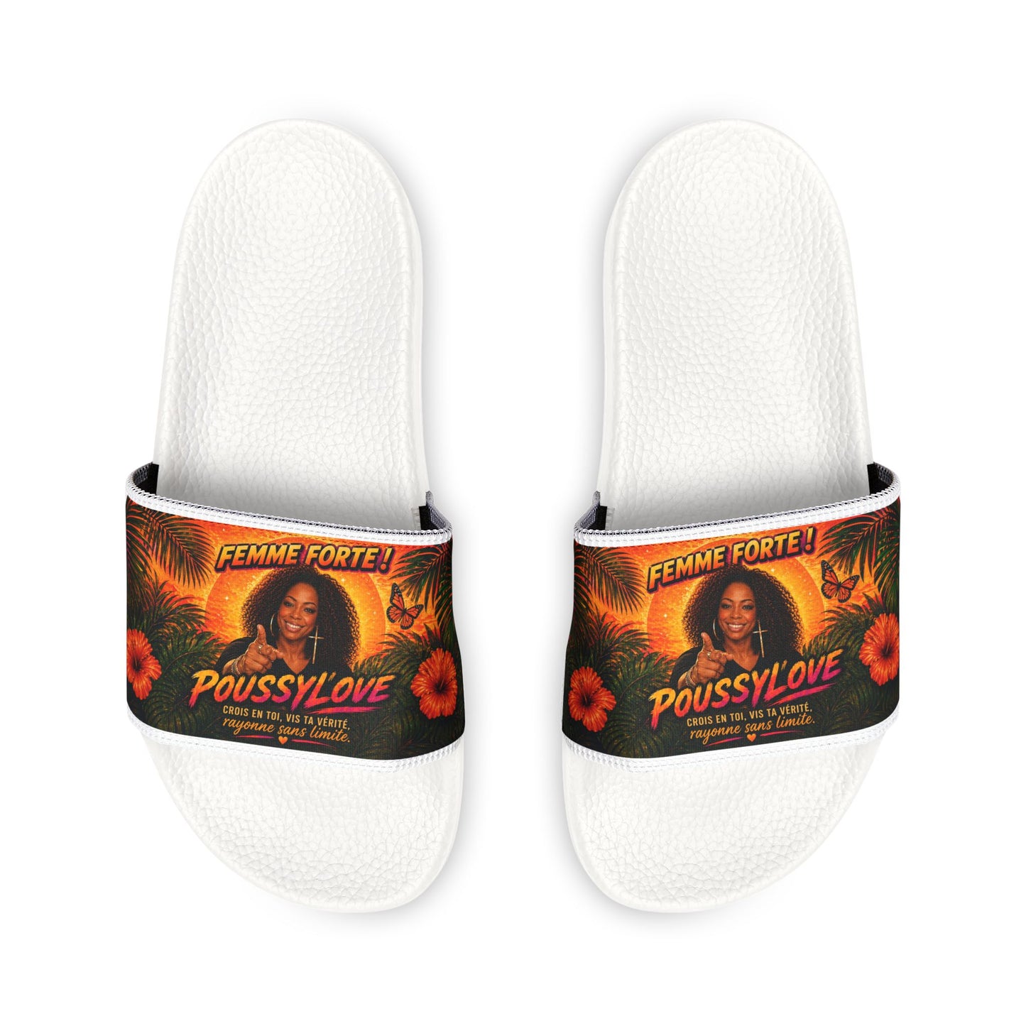 Merch Wars Product 003 : Removable-Strap Slide Sandals — by Poussylove