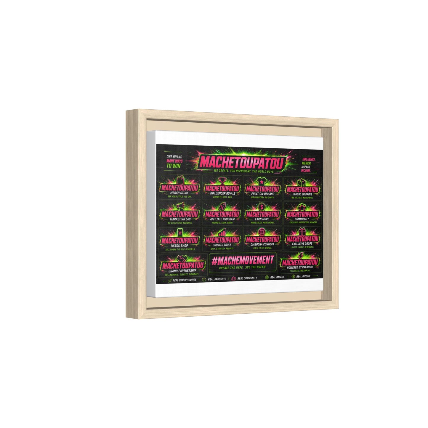 Template Merch Wars Product 002 : Matte Canvas, Framed (Multi-color) / Desing (3000X2400 px) / Multiple Colors /30$