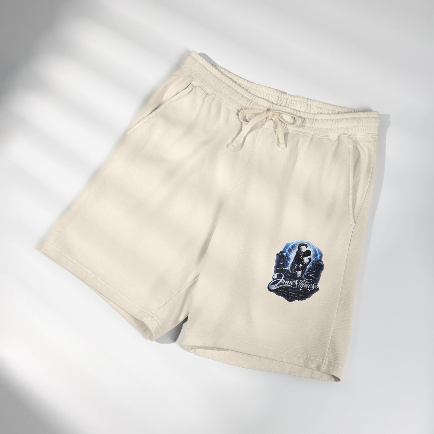 Merch Wars Product 018 Unisex Garment-Dyed Lightweight Fleece Sweat Shorts by James Fitness