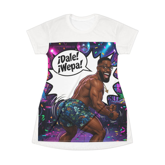 Merch Wars Product #027 Graphic T‑Shirt Dress —  by El Negro Chocolate V2