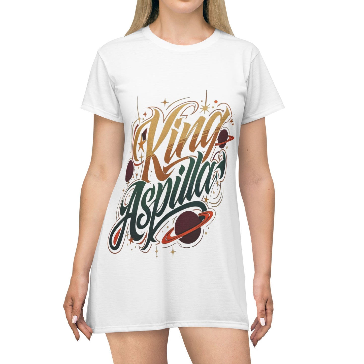 Merch Wars Product #027 Graphic T‑Shirt Dress — By King Aspilla V3