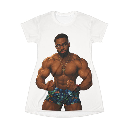 Merch Wars Product #027 Graphic T‑Shirt Dress —  by El Negro Chocolate