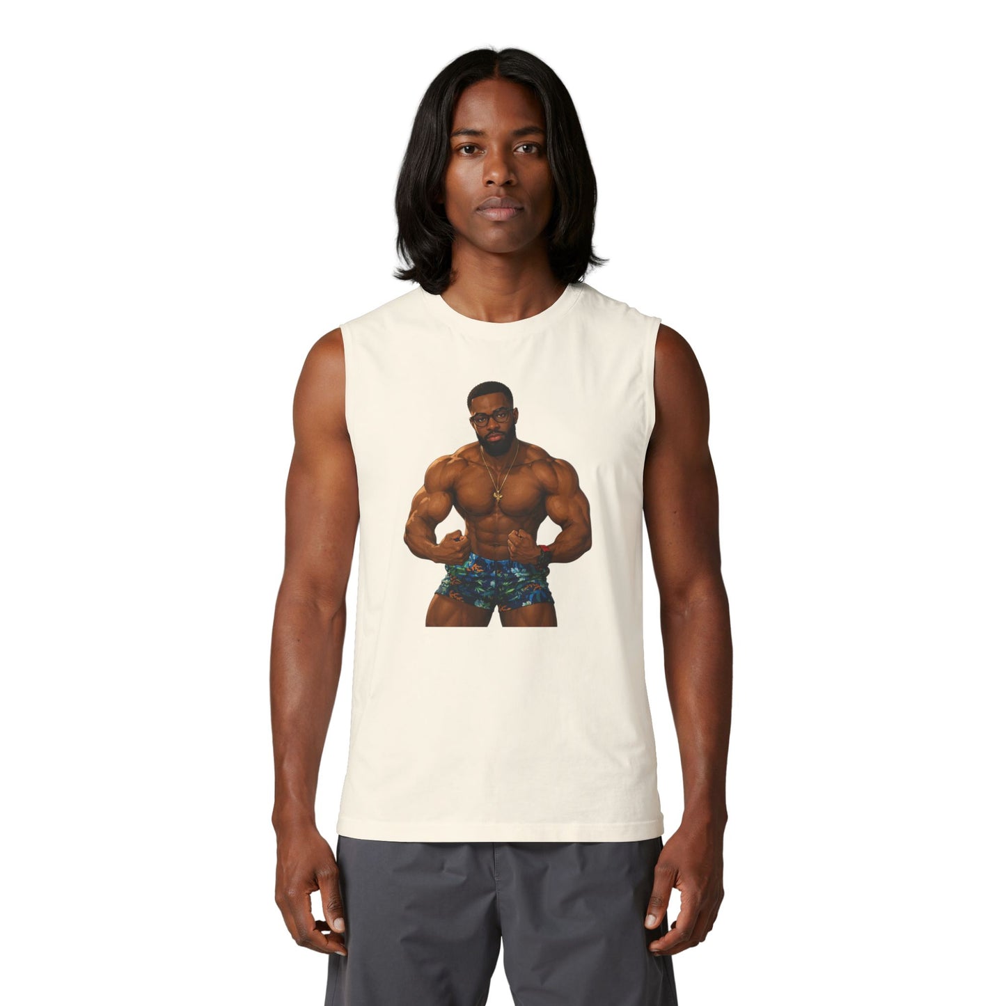 Merch Wars Season 3 Product 008 Graphic Muscle Tank — by El Negro Chocolate
