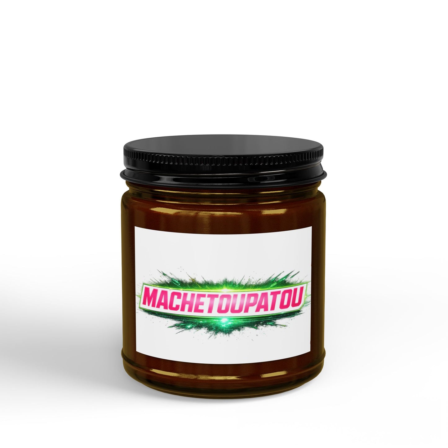 MT TEMPLATE/ USA ONLY/ MERCH WARS/ Scented Soy Candle — Amber Jar with Black Lid (4oz & 9oz) #HOME013 - by