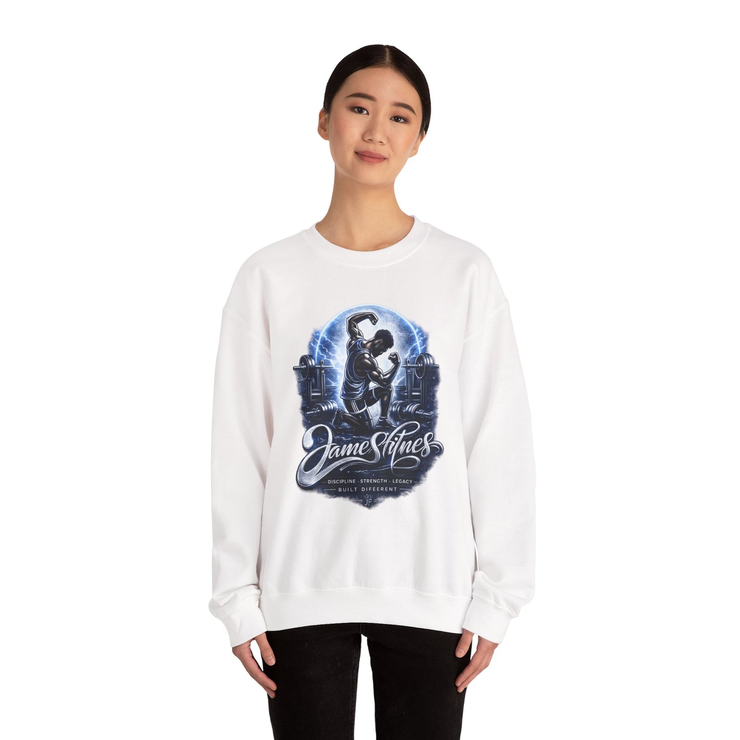 Merch Wars Product 013 Crewneck Sweatshirt/ Gildan 18000/ Size: 3852X4398 px by James Fitness
