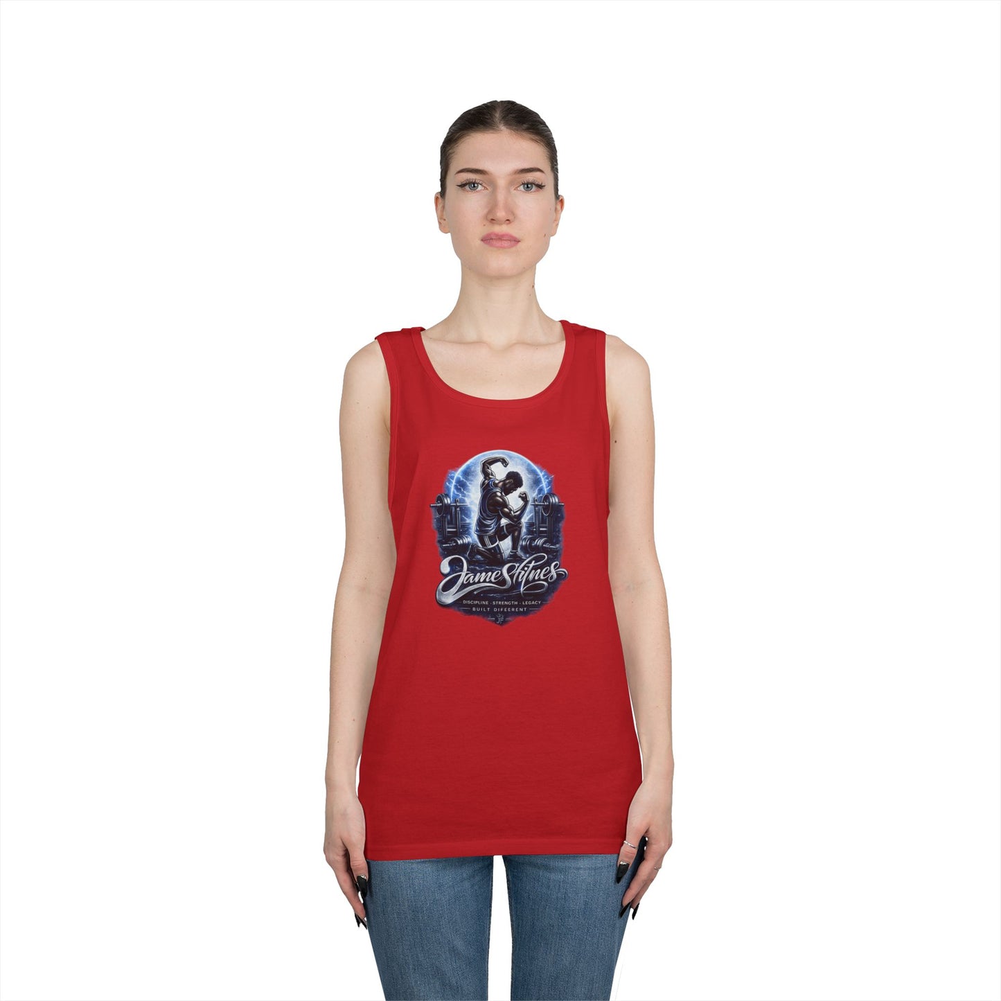 Merch Wars Product 006 Tank Top / Gildan 5200/ Size: 3000X3413 px by James Fitness