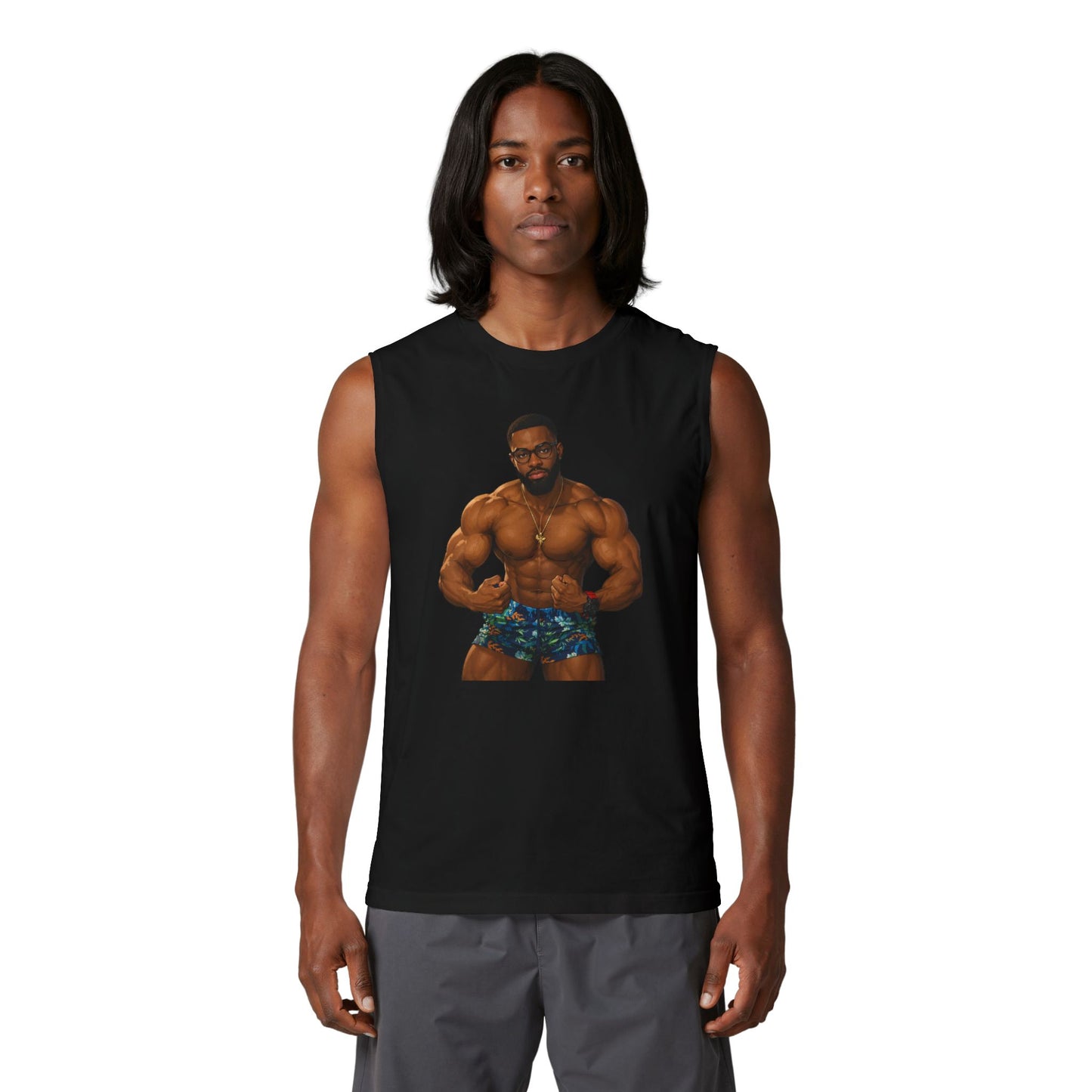 Merch Wars Season 3 Product 008 Graphic Muscle Tank — by El Negro Chocolate