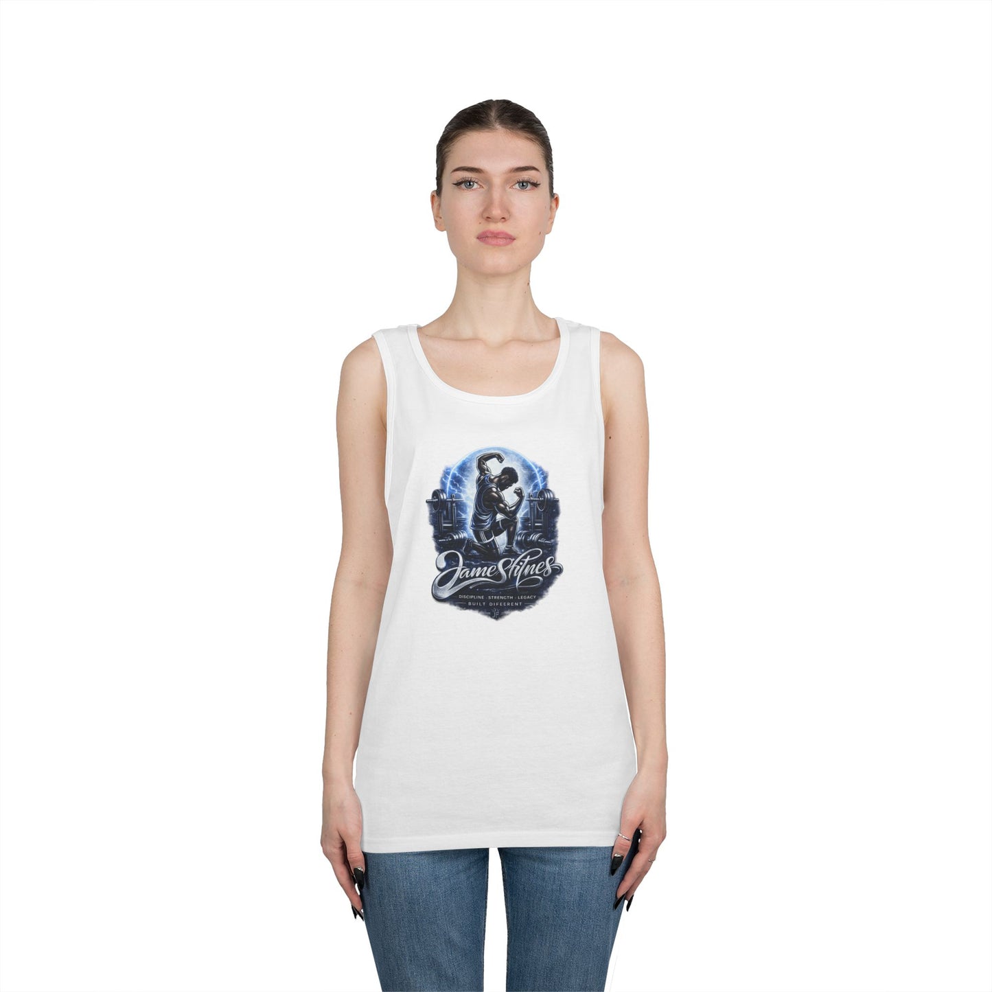 Merch Wars Product 006 Tank Top / Gildan 5200/ Size: 3000X3413 px by James Fitness