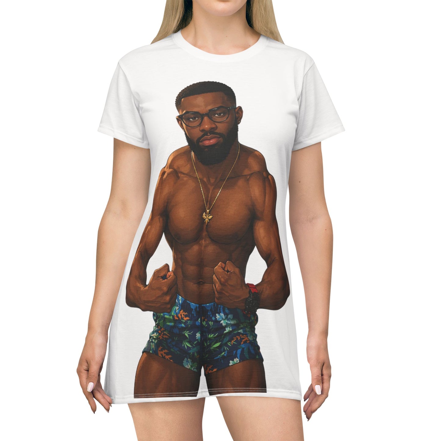Merch Wars Product #027 Graphic T‑Shirt Dress —  by El Negro Chocolate