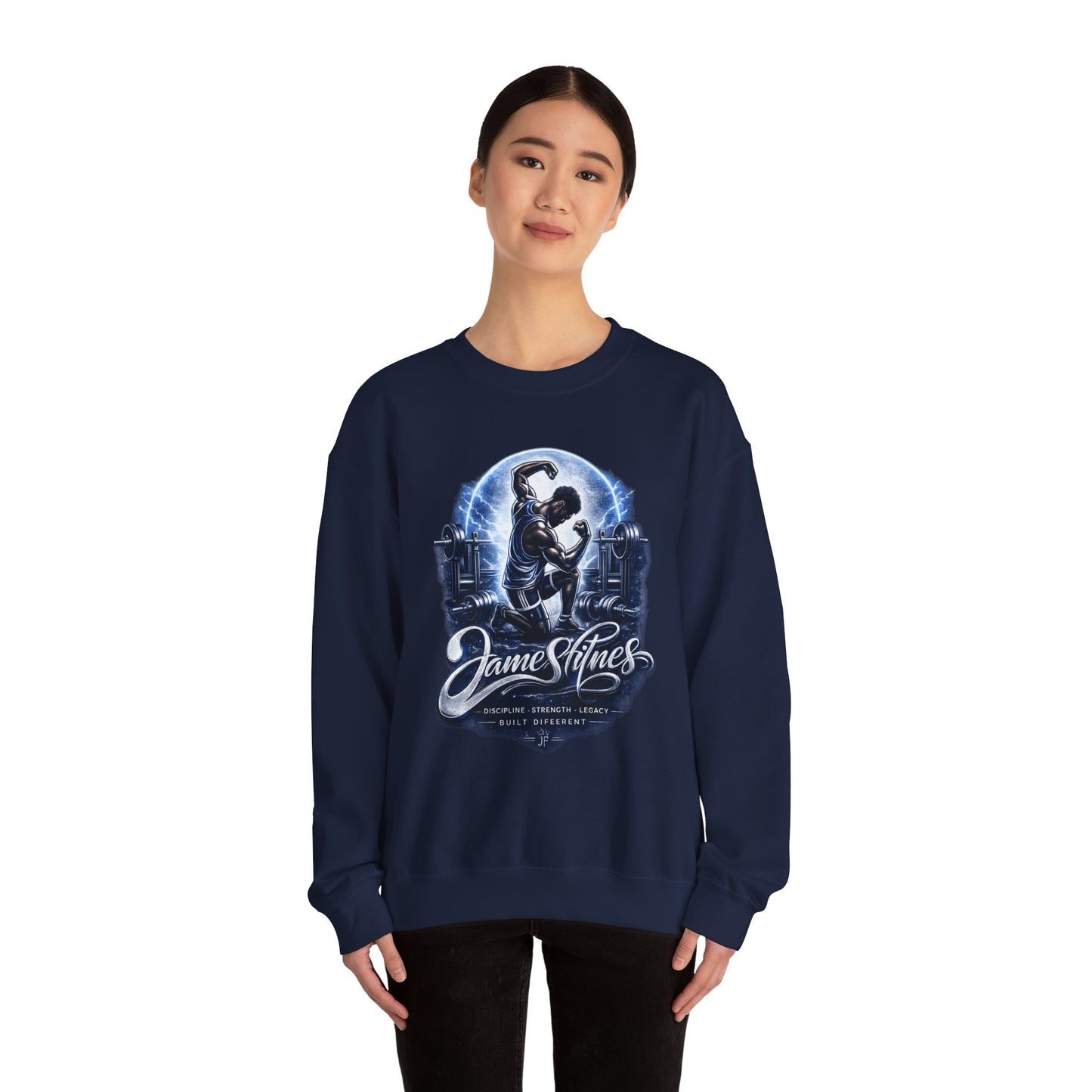 Merch Wars Product 013 Crewneck Sweatshirt/ Gildan 18000/ Size: 3852X4398 px by James Fitness