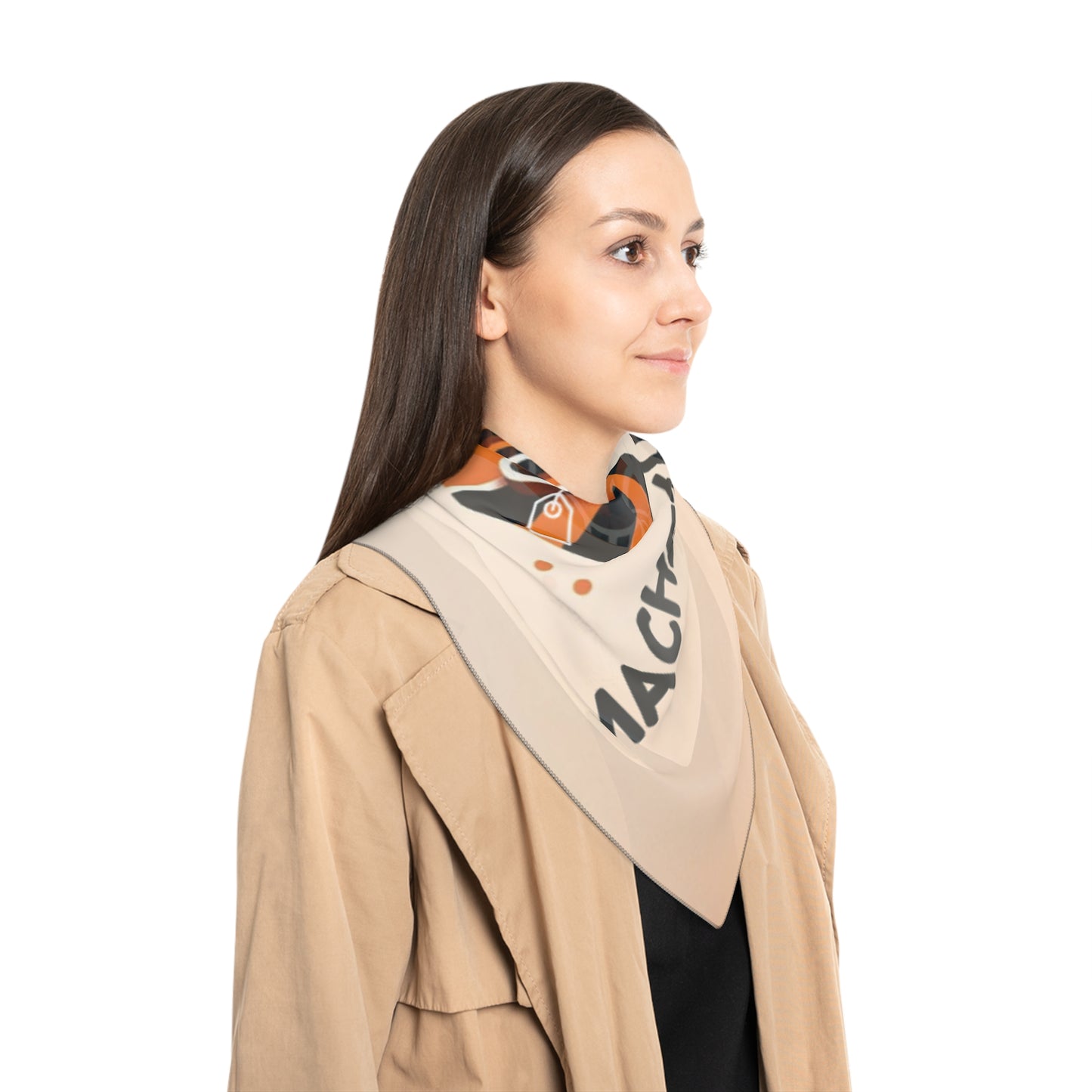 MT TEMPLE/ USA ONLY/ MERCH WARS/ Poly Scarf Scarf — 'MACHETOUPATOU' Retro Sneaker Design