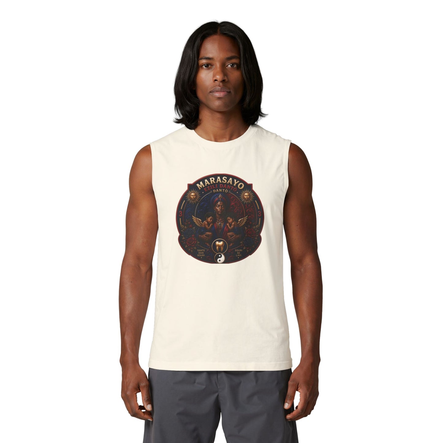 Merch Wars Season 3 Product 008 Graphic Muscle Tank — by Marasa Yo V1