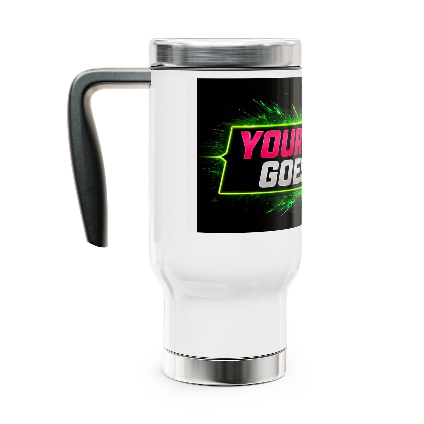 Template Merch Wars Product 017 Stainless Steel Travel Mug — 14oz Insulated Handle Tumbler