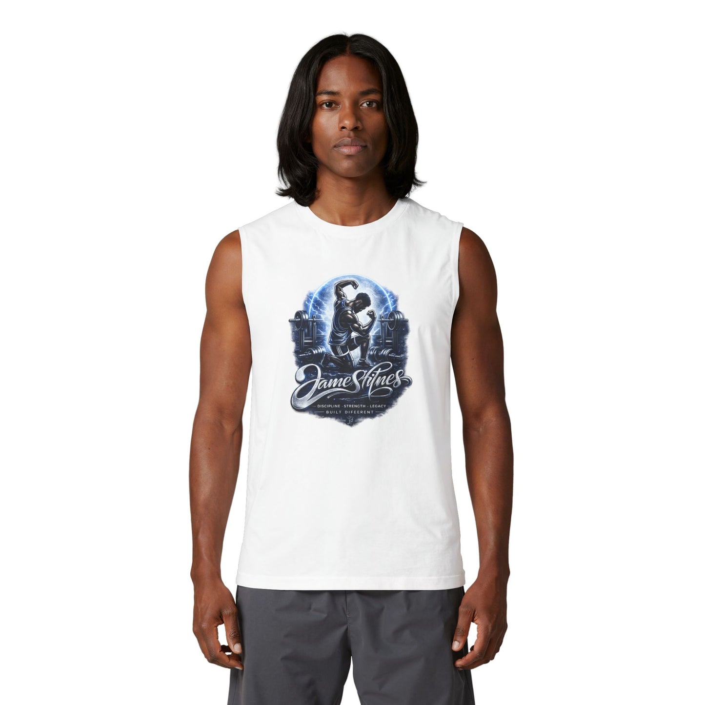 Merch Wars Product 008 Graphic Muscle Tank — by James Fitness