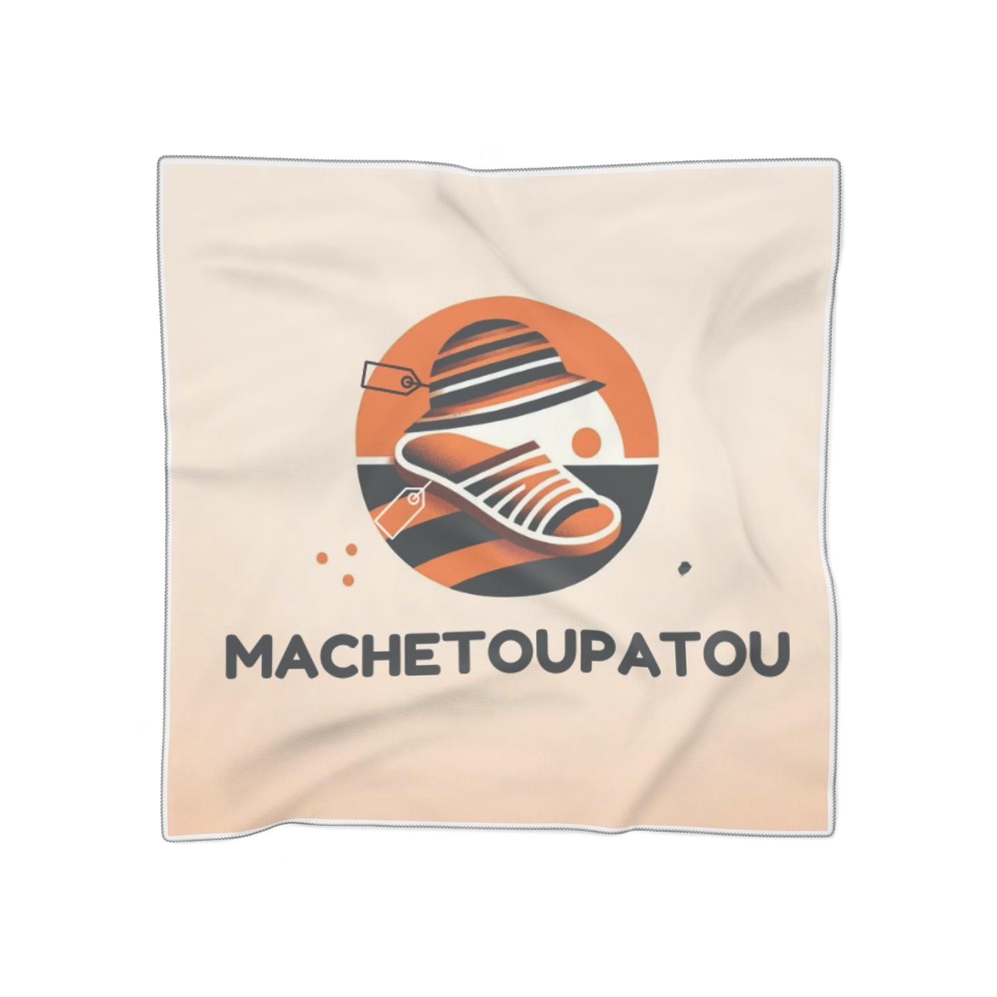 MT TEMPLE/ USA ONLY/ MERCH WARS/ Poly Scarf Scarf — 'MACHETOUPATOU' Retro Sneaker Design