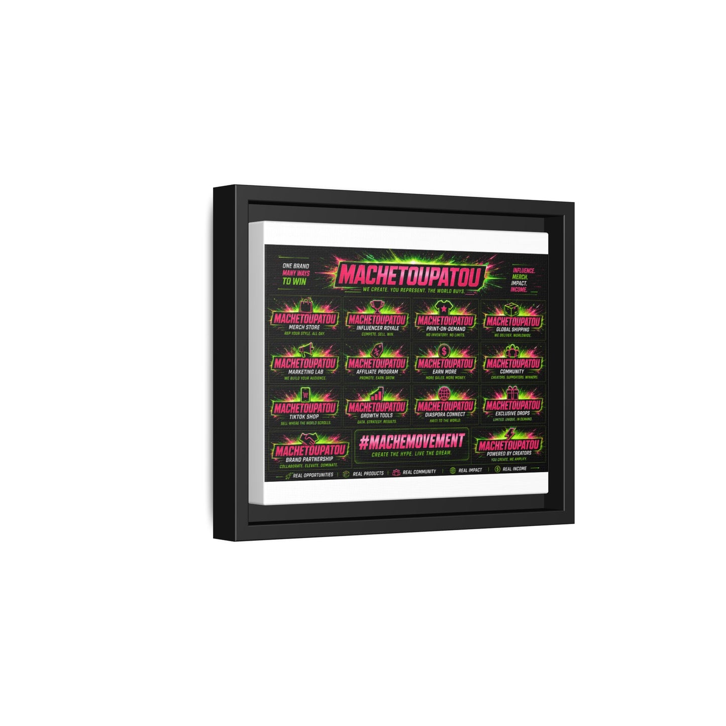 Template Merch Wars Product 002 : Matte Canvas, Framed (Multi-color) / Desing (3000X2400 px) / Multiple Colors /30$