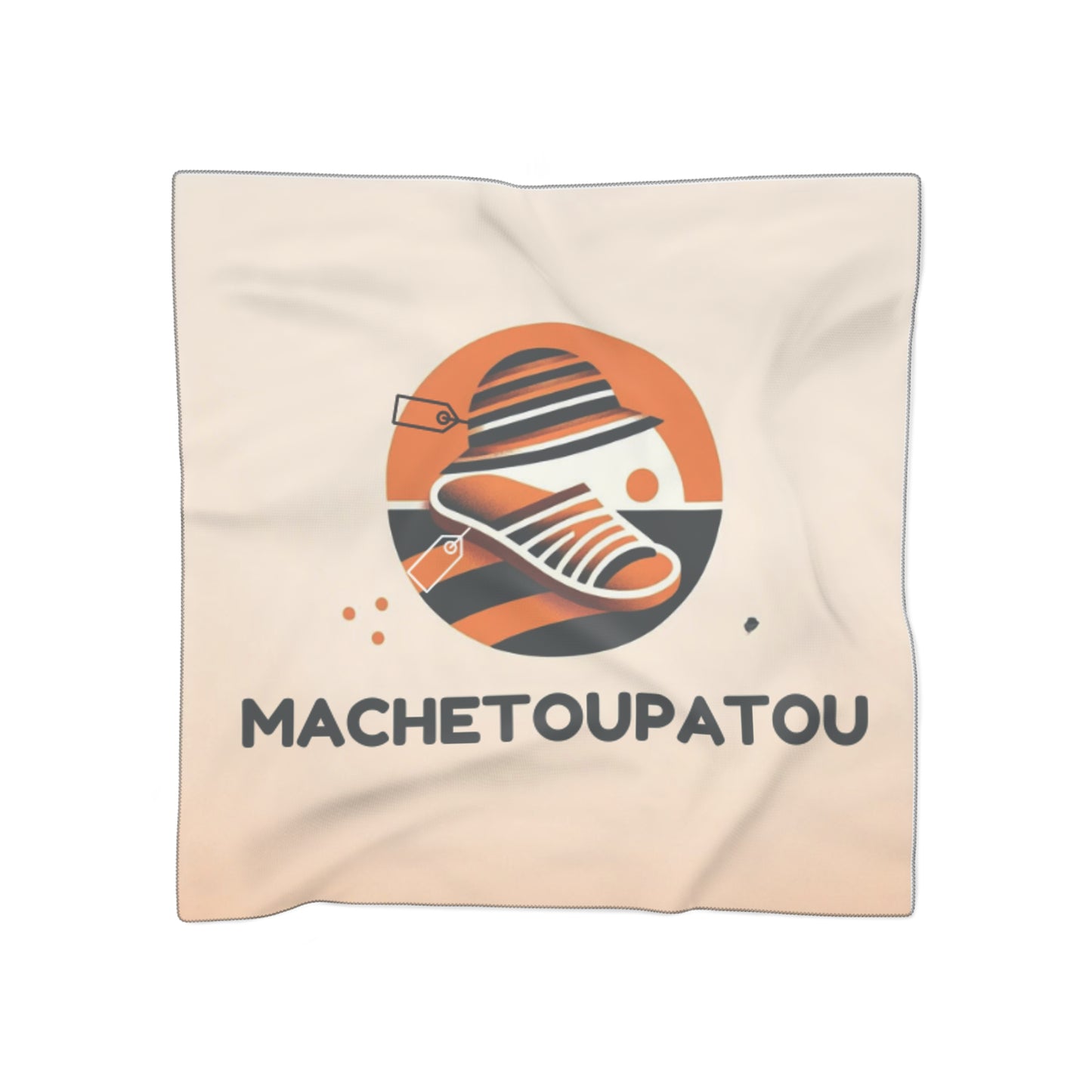 MT TEMPLE/ USA ONLY/ MERCH WARS/ Poly Scarf Scarf — 'MACHETOUPATOU' Retro Sneaker Design