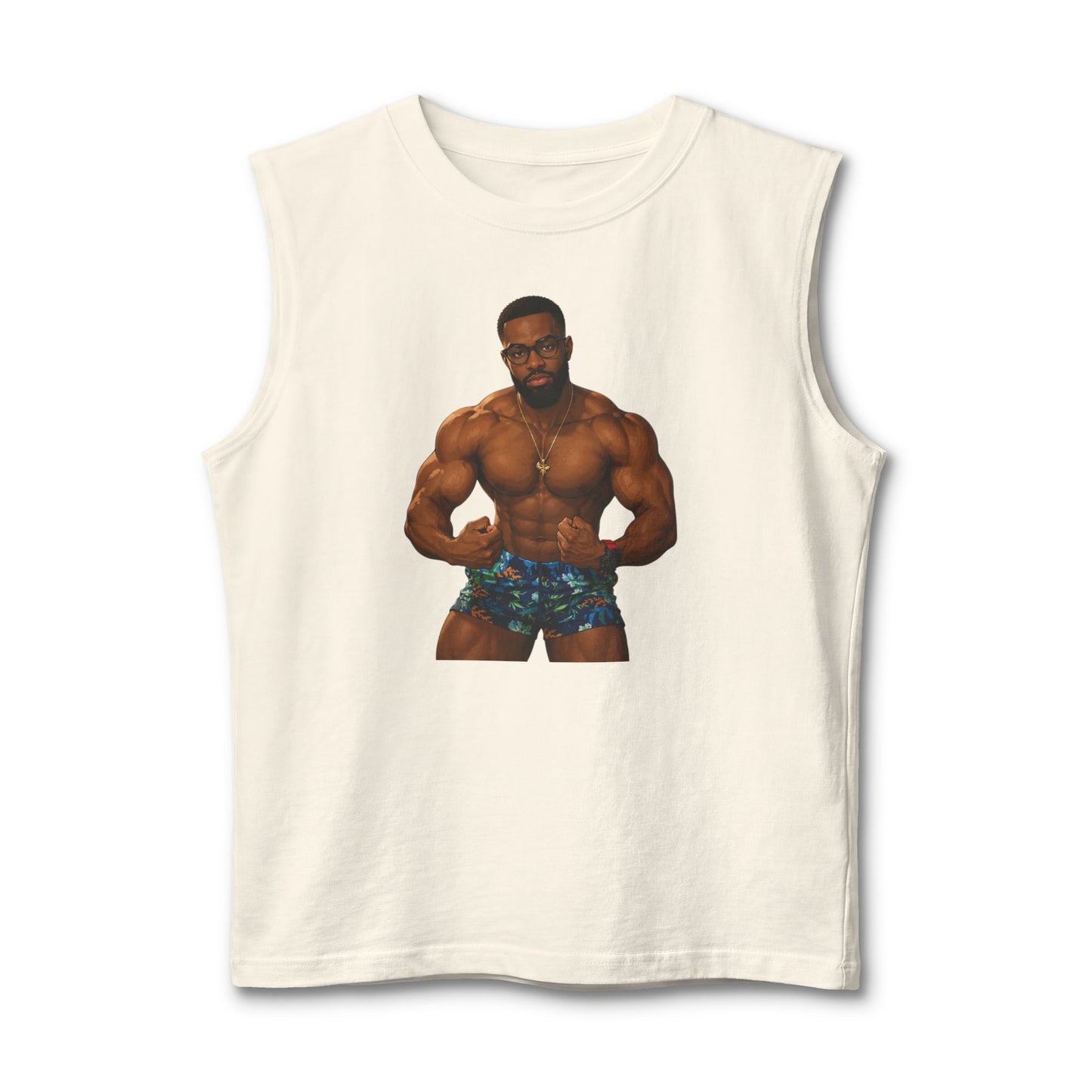 Merch Wars Season 3 Product 008 Graphic Muscle Tank — by El Negro Chocolate