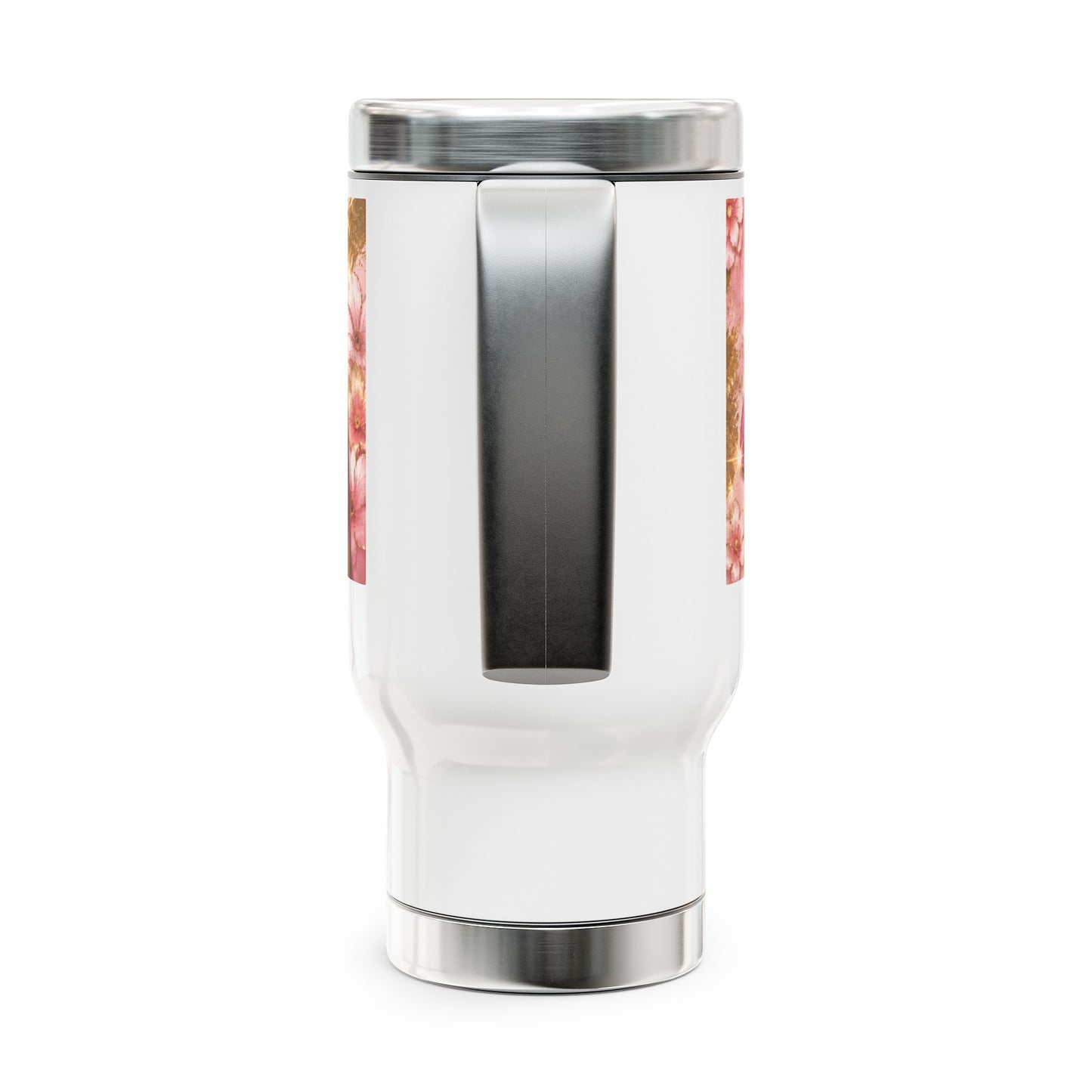 Merch Wars Product 017 Stainless Steel Travel Mug — 14oz Insulated Handle Tumbler by La Belle Nayou