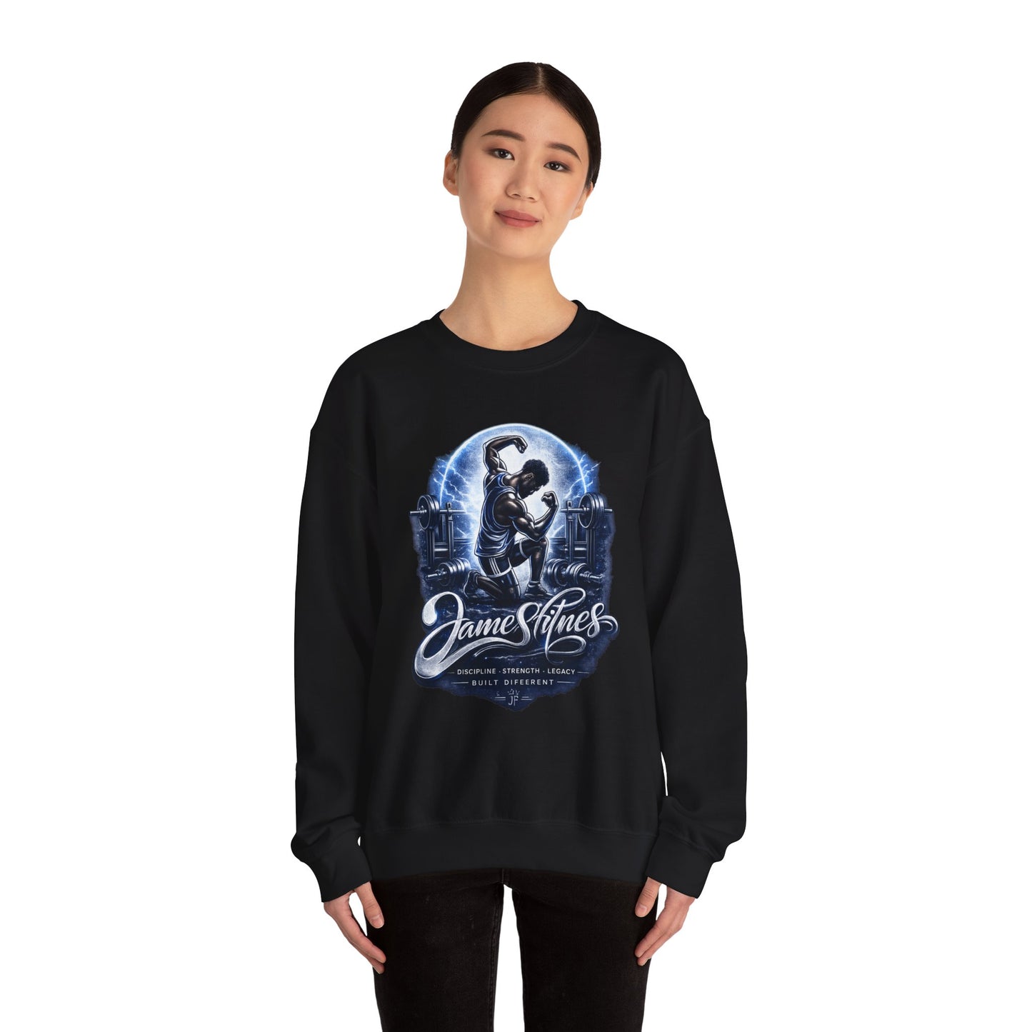 Merch Wars Product 013 Crewneck Sweatshirt/ Gildan 18000/ Size: 3852X4398 px by James Fitness