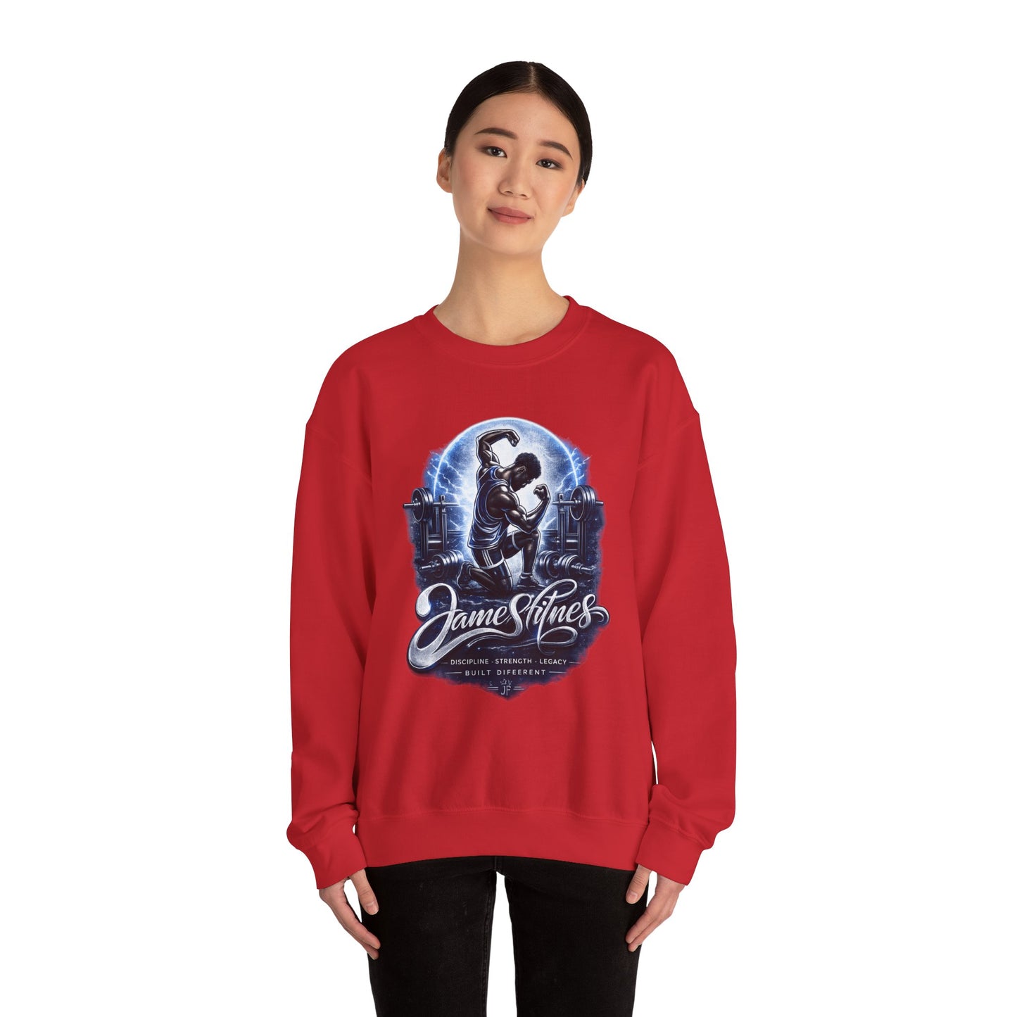 Merch Wars Product 013 Crewneck Sweatshirt/ Gildan 18000/ Size: 3852X4398 px by James Fitness