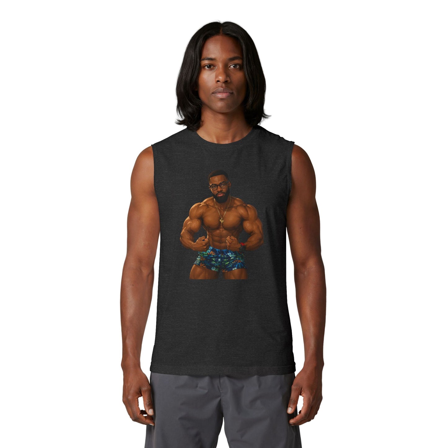 Merch Wars Season 3 Product 008 Graphic Muscle Tank — by El Negro Chocolate