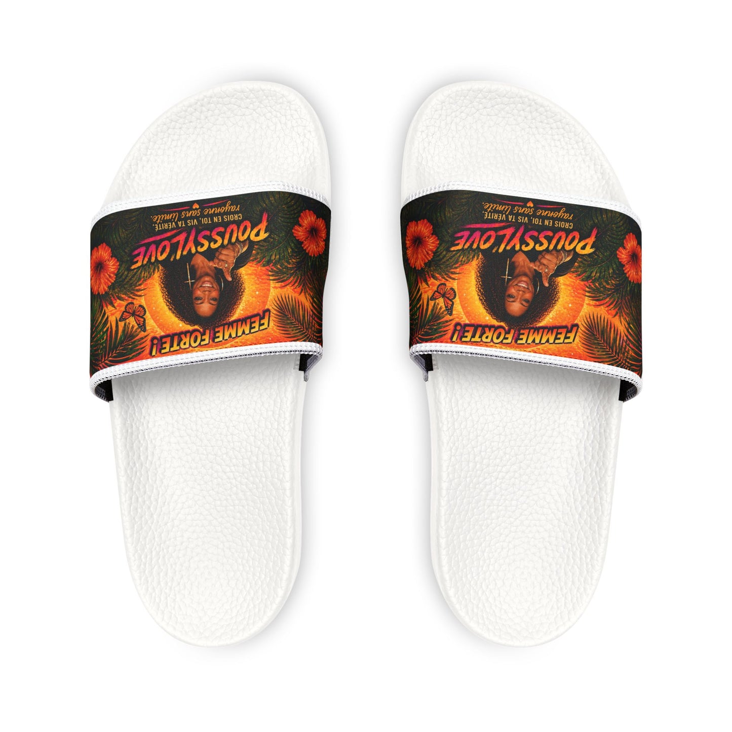 Merch Wars Product 003 : Removable-Strap Slide Sandals — by Poussylove