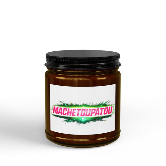 MT TEMPLATE/ USA ONLY/ MERCH WARS/ Scented Soy Candle — Amber Jar with Black Lid (4oz & 9oz) #HOME013 - by
