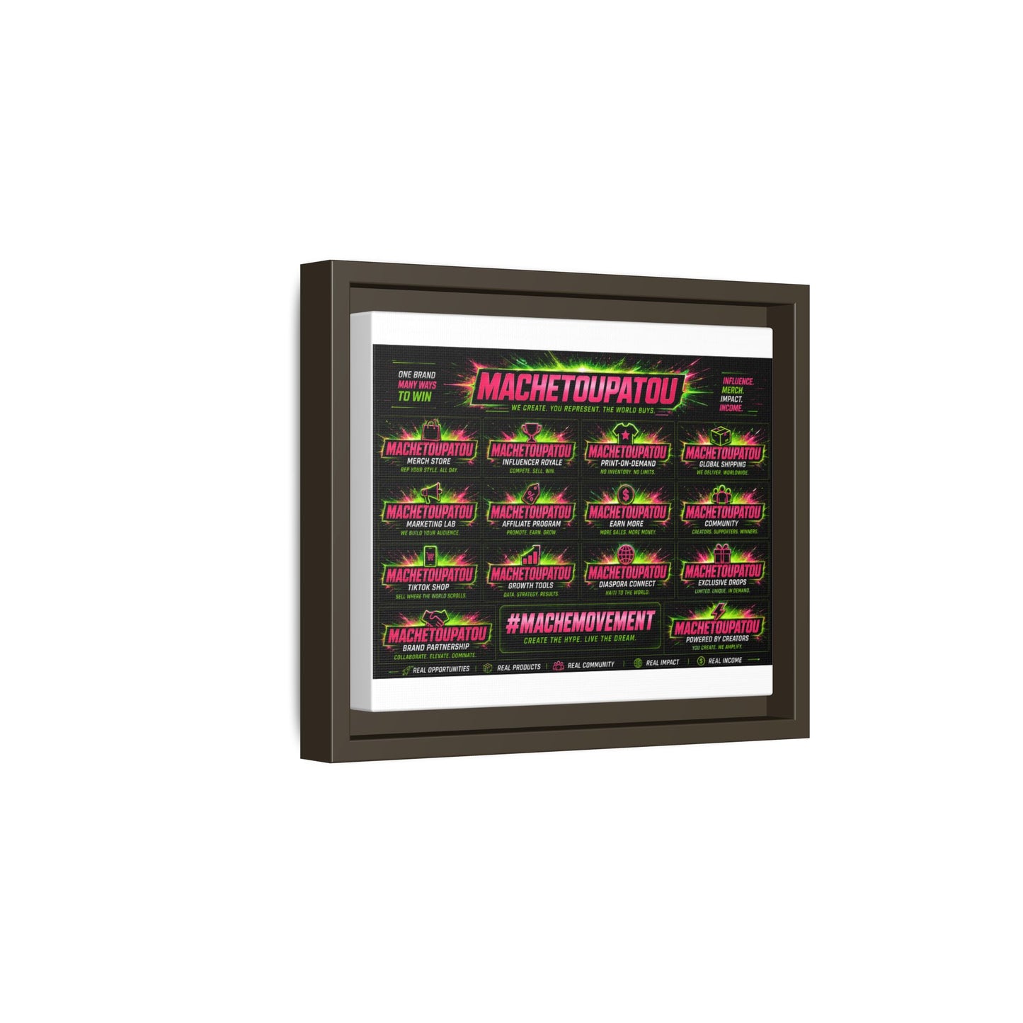 Template Merch Wars Product 002 : Matte Canvas, Framed (Multi-color) / Desing (3000X2400 px) / Multiple Colors /30$
