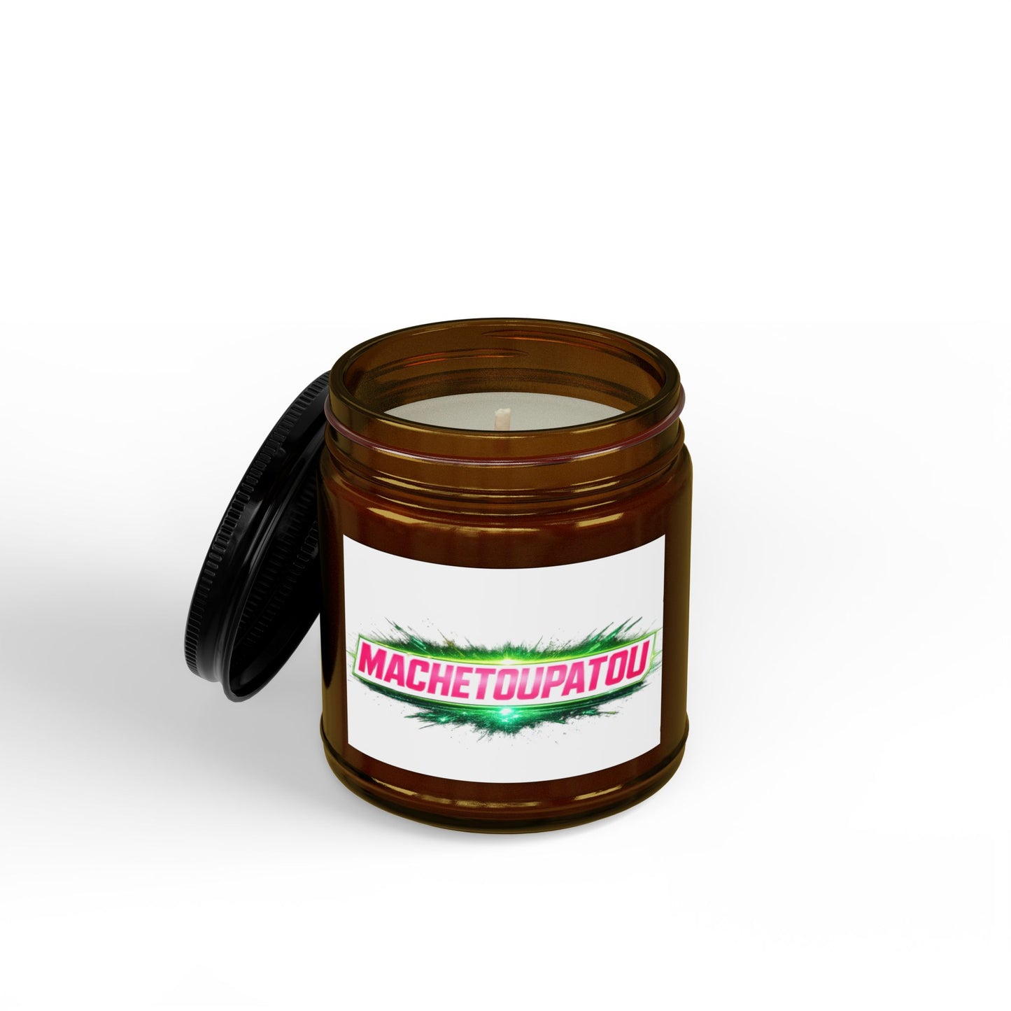 MT TEMPLATE/ USA ONLY/ MERCH WARS/ Scented Soy Candle — Amber Jar with Black Lid (4oz & 9oz) #HOME013 - by