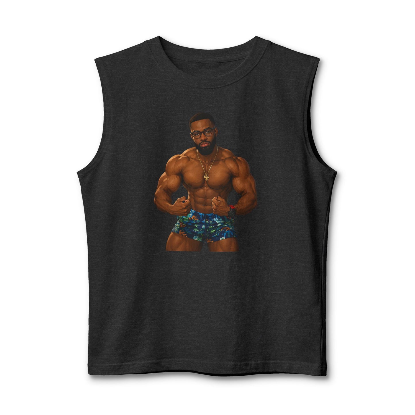 Merch Wars Season 3 Product 008 Graphic Muscle Tank — by El Negro Chocolate
