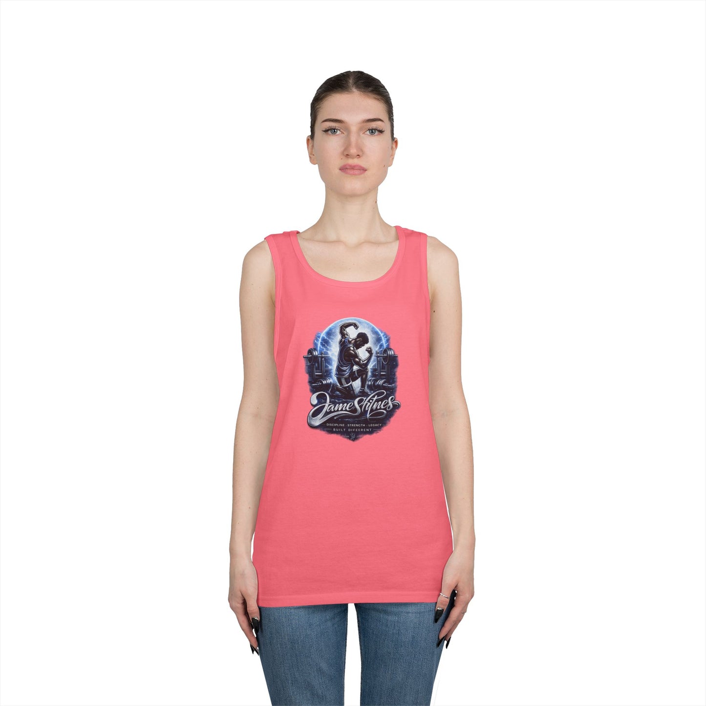 Merch Wars Product 006 Tank Top / Gildan 5200/ Size: 3000X3413 px by James Fitness