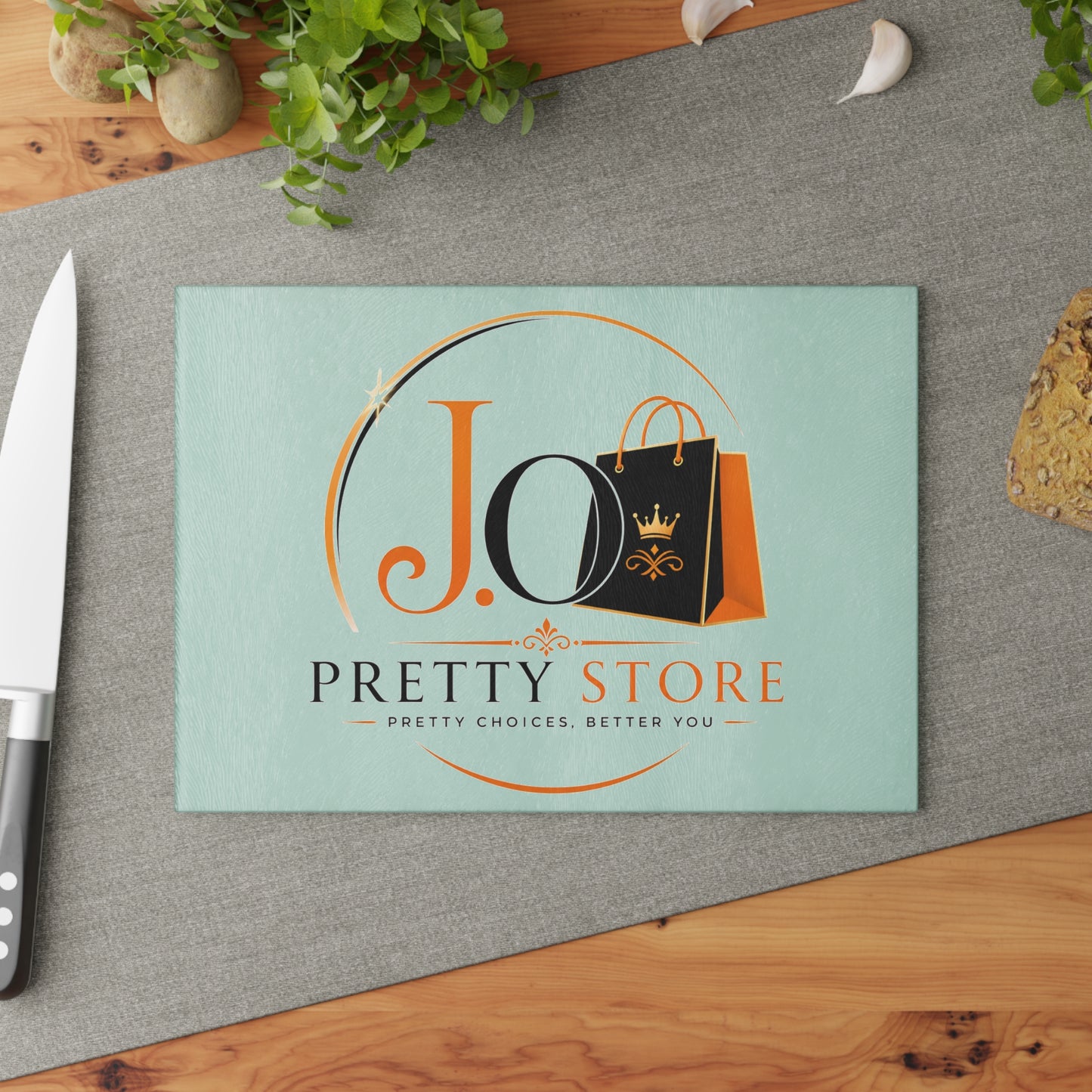 Merch Wars Product #038 : Custom Graphic Glass Cutting Board V3 by Mme Odneus