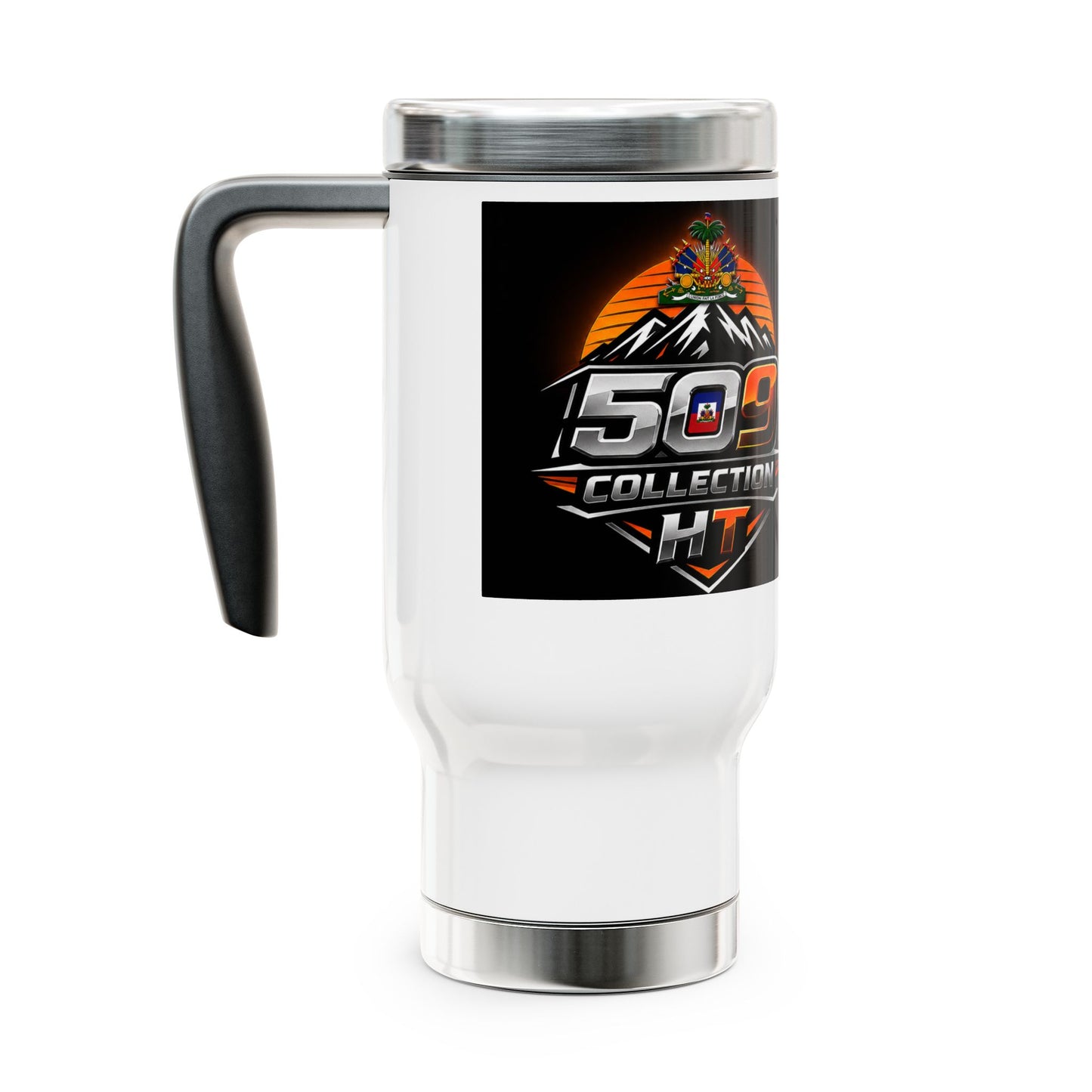Merch Wars Product 017 Stainless Steel Travel Mug — 14oz Insulated Handle Tumbler by Glory to Lord