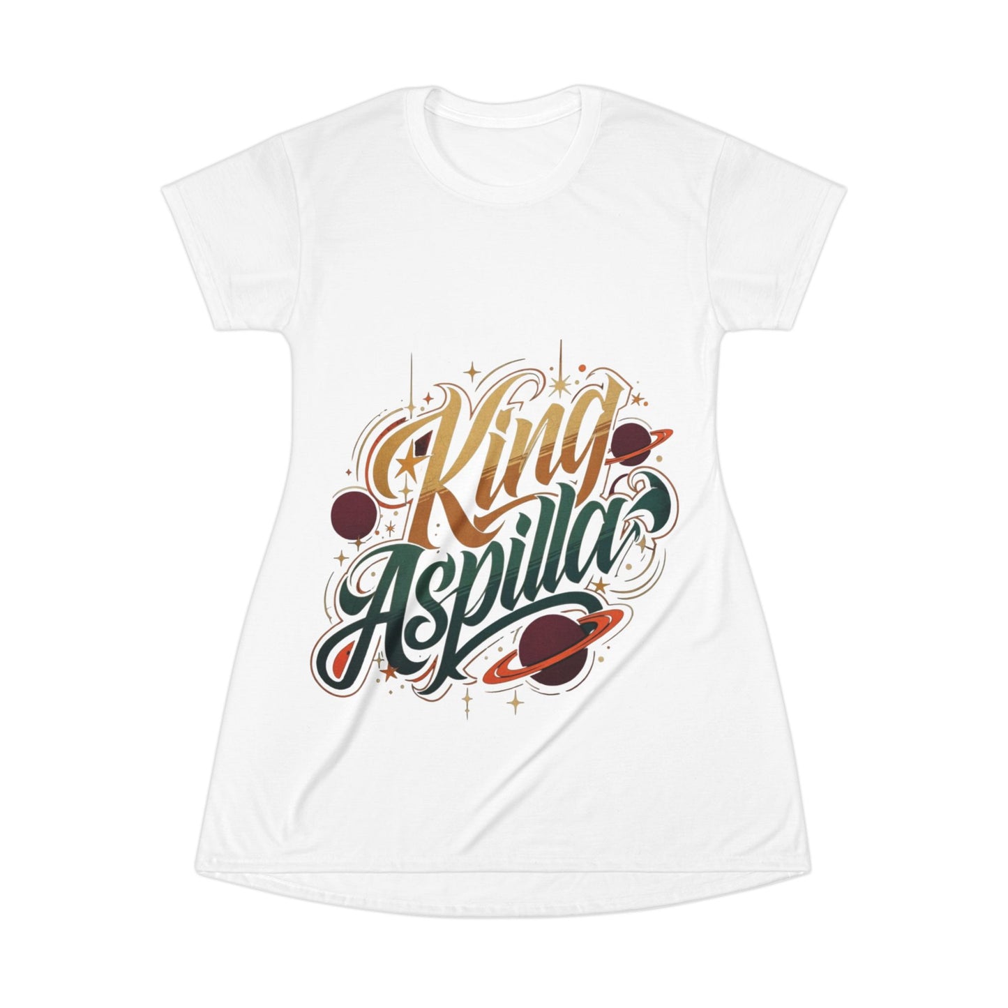 Merch Wars Product #027 Graphic T‑Shirt Dress — By King Aspilla V3