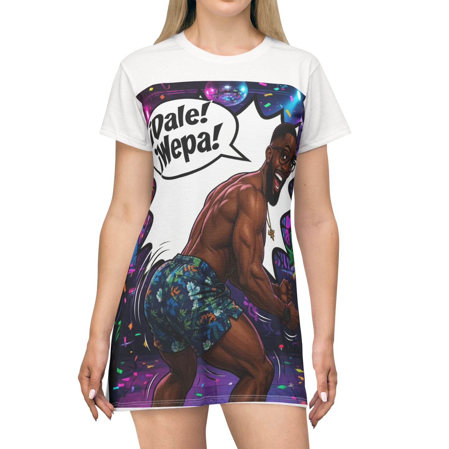 Merch Wars Product #027 Graphic T‑Shirt Dress —  by El Negro Chocolate V2