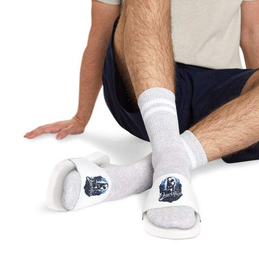 Merch Wars Product 003 : Men's Removable-Strap Slide Sandals — By James Fitness