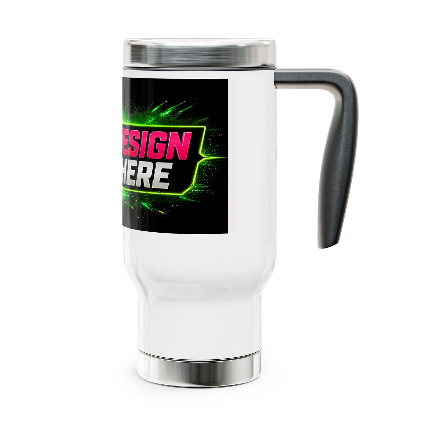Template Merch Wars Product 017 Stainless Steel Travel Mug — 14oz Insulated Handle Tumbler